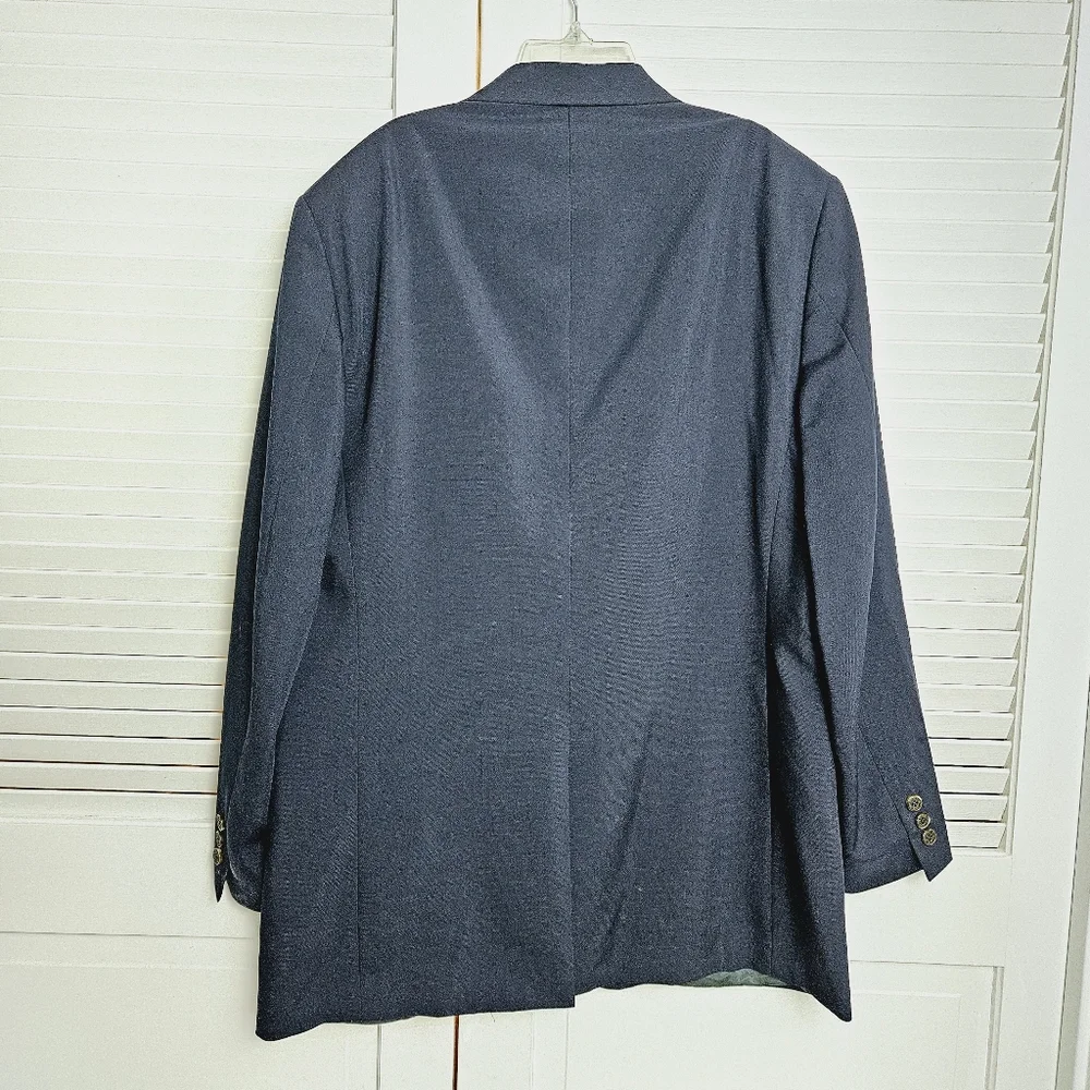 TravelSmith Men's Navy Blue Wool Blend Blazer Size 42L - Picture 6 of 16